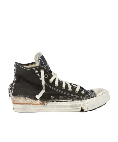 Maison Margiela Midnight Blue Canvas Loved To Death Sneakers In Black