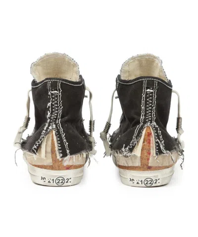 Maison Margiela Midnight Blue Canvas Loved To Death Sneakers In Black