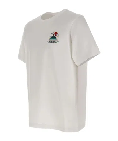 Casablanca Montagne Ondulée Logo-print Cotton-jersey T-shirt In White