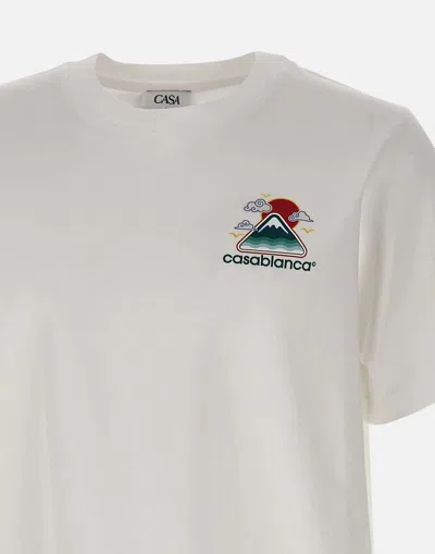 Casablanca Montagne Ondulée Logo-print Cotton-jersey T-shirt In White