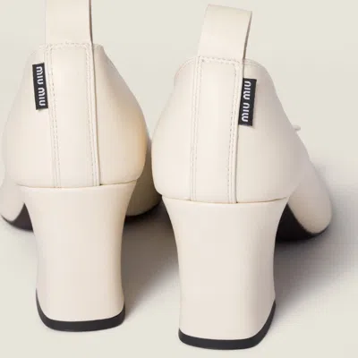 Miu Miu 65mm Élan Bow-embellished Block-heel Pumps In White