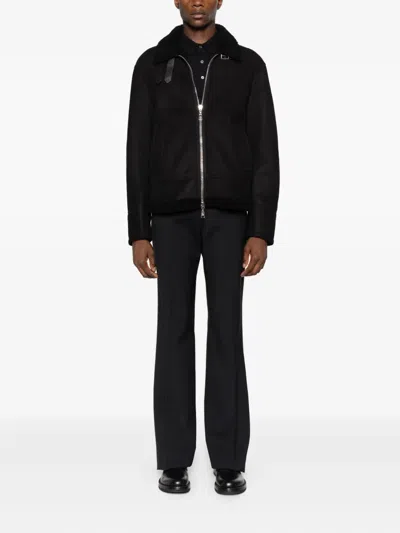 Tagliatore Long-sleeved Polo Shirt In Black