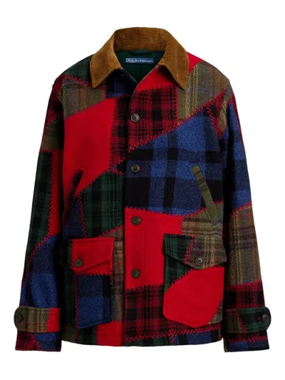 Polo Ralph Lauren Wool Patchwork Woven Coat Multi Patchwork In Multi