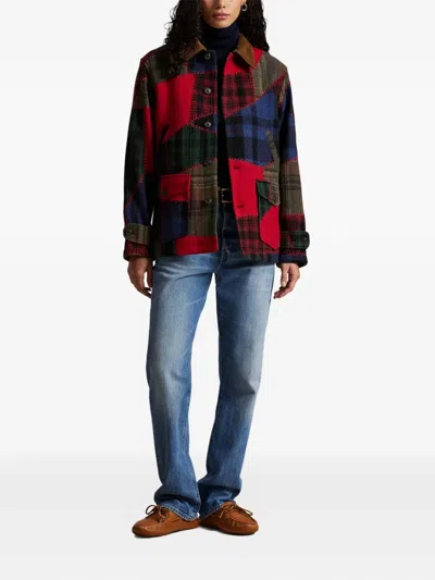 Polo Ralph Lauren Wool Patchwork Woven Coat Multi Patchwork In Multi