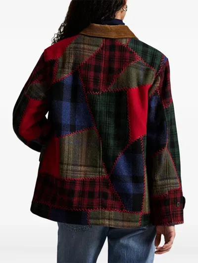 Polo Ralph Lauren Wool Patchwork Woven Coat Multi Patchwork In Multi