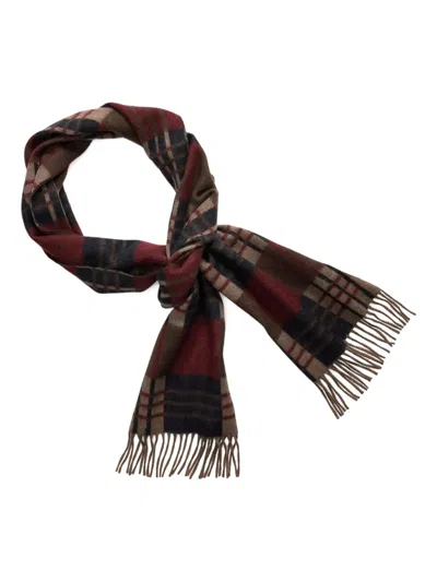 Rrl Plaid Fringe Scarf In Brown