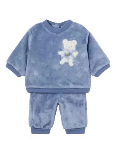 Mayoral Teddy-appliqué Trouser Set In Blue