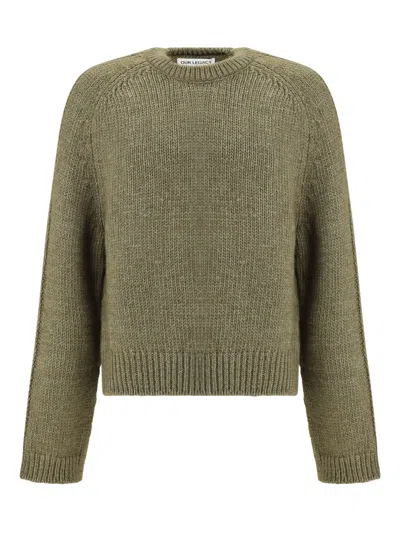 Our Legacy True Roundneck Wool And Silk Sweater In Green
