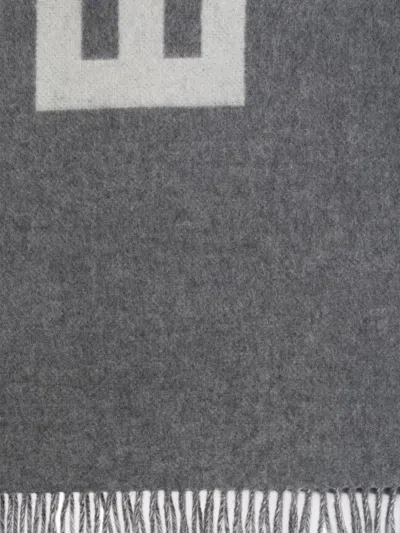 Bally Logo Fringed Scarf In Gray