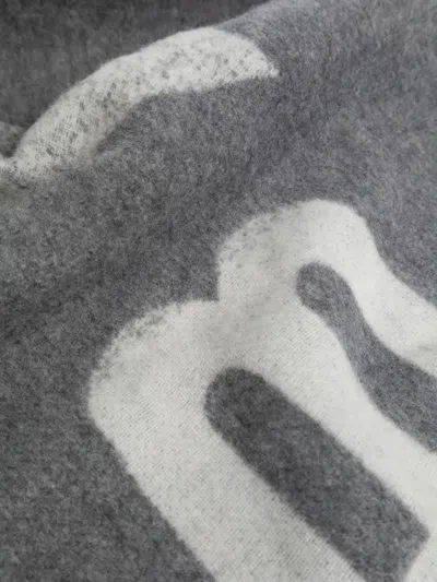 Bally Logo Fringed Scarf In Gray