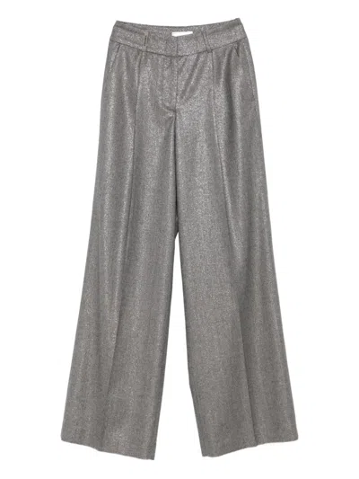 Peserico Metallic-effect Pants In Metallic
