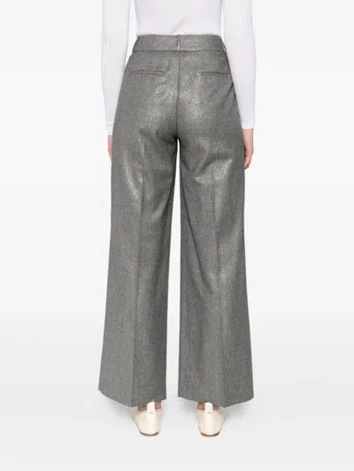 Peserico Metallic-effect Pants In Metallic