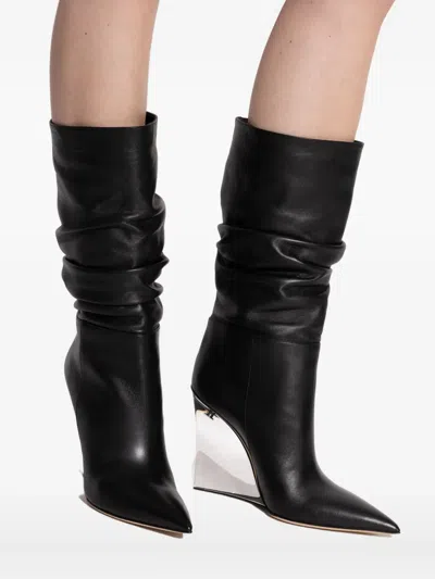 Dsquared2 Ruched Pointed Boots In Black
