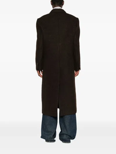Dunst Brown Single-breasted Wool-blend Coat In Brown