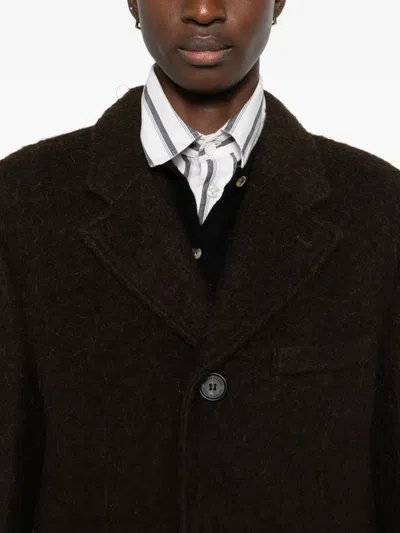 Dunst Brown Single-breasted Wool-blend Coat In Brown
