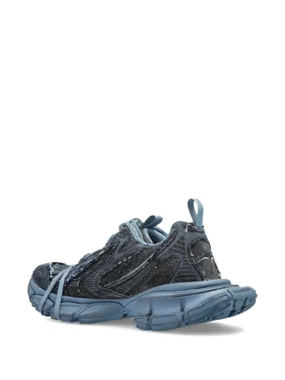 Balenciaga 3xl Distressed Lace-up Sneakers In Blue