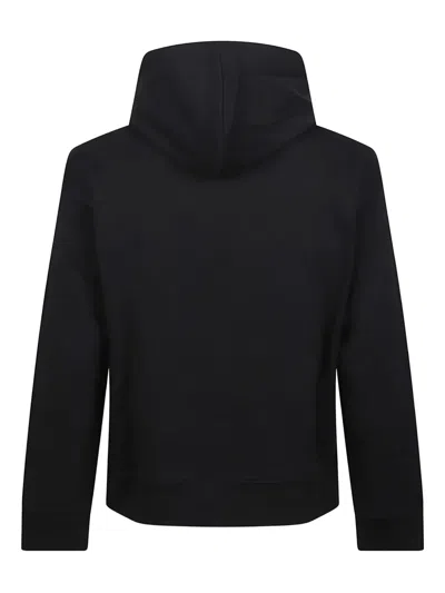Moschino Cotton Hoodie With Drawstrings And Kangaroo Pocket In Black