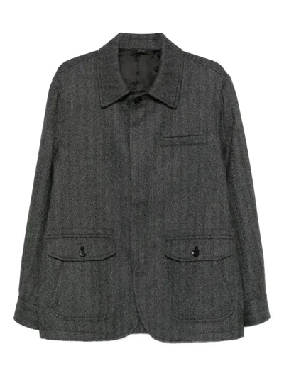 Brioni Flap-pocket Jacket In Gray