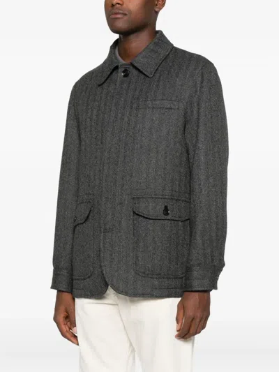 Brioni Flap-pocket Jacket In Gray