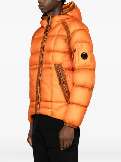 C.p. Company Men S D.d. Shell Hooded Medium Down Jacket Russet In Orange