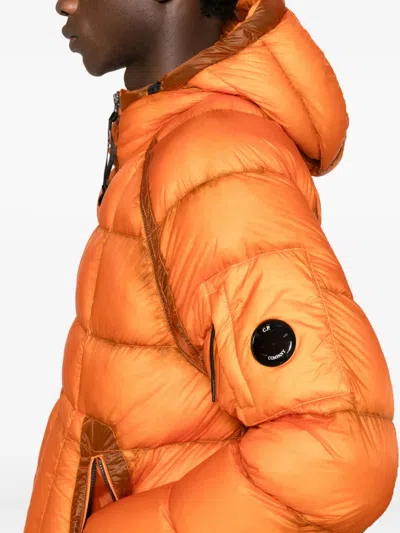 C.p. Company Men S D.d. Shell Hooded Medium Down Jacket Russet In Orange