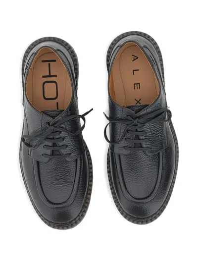 Alexander Hotto Hand-stitched Leather Lace-up Shoes In Black