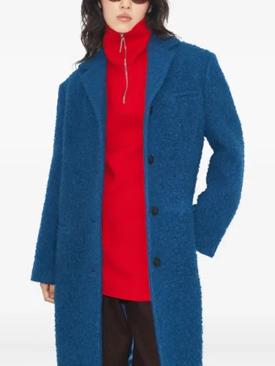 Tory Burch Oversized Wool Coat In Blue
