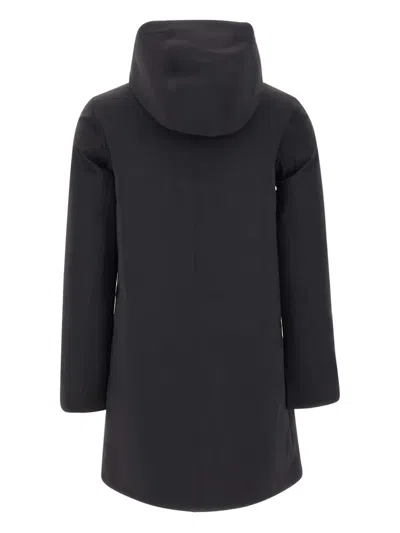 Rrd Wraparound-hood Down Coat In Black