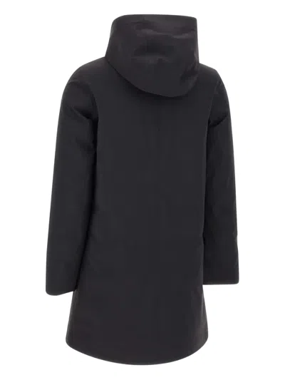 Rrd Wraparound-hood Down Coat In Black