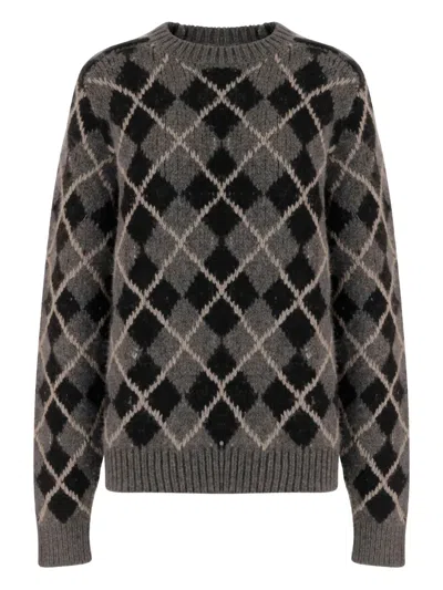 Khaite Pratt Oversize Argyle Plaid Cashmere Sweater In Multi