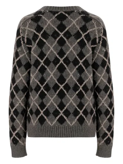 Khaite Pratt Oversize Argyle Plaid Cashmere Sweater In Multi
