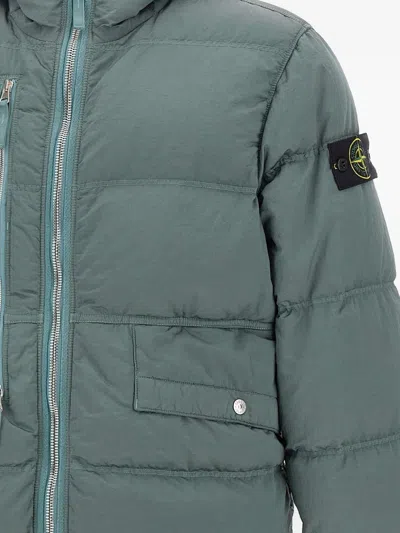 Stone Island Metal Nylon Down Jacket In Green