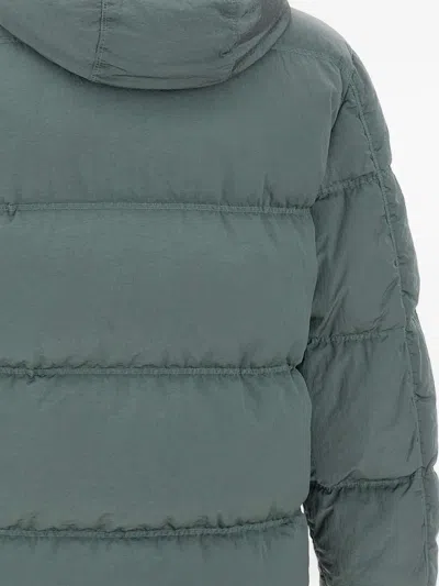 Stone Island Metal Nylon Down Jacket In Green