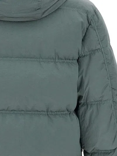 Stone Island Metal Nylon Down Jacket In Green