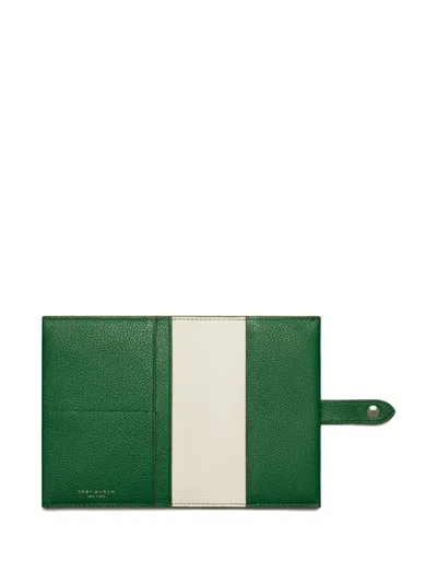 Tory Burch Buttoned Passport Case In Green