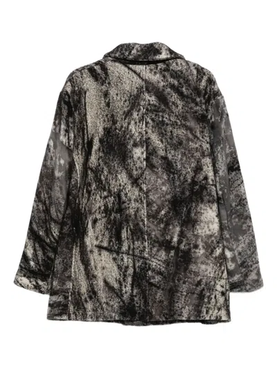 Avant Toi Abstract-pattern Blazer In Gray