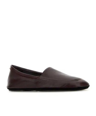 Lemaire Purple Leather Indoor Slippers In Purple