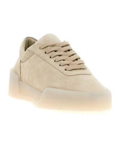 Fear Of God Low Top Suede Sneakers With Rubber Sole In Neutral
