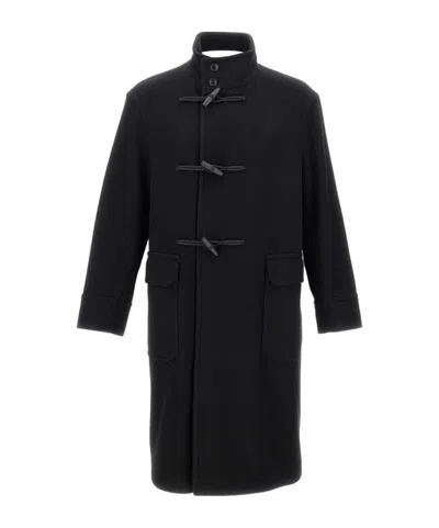 Tagliatore Toggle-front Wool Coat In Black