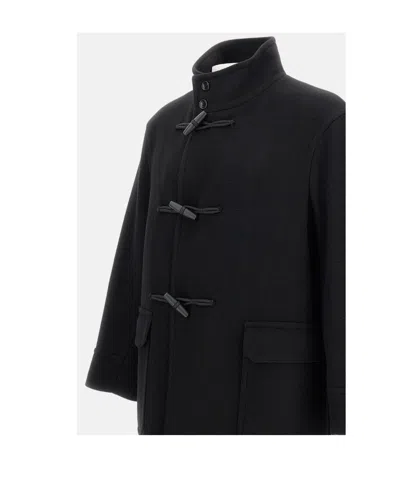 Tagliatore Toggle-front Wool Coat In Black