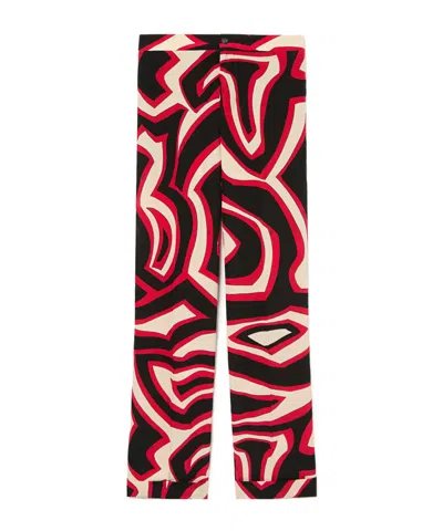 Pucci Labirinto Print Silk Pajama Trousers In Red