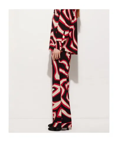 Pucci Labirinto Print Silk Pajama Trousers In Red