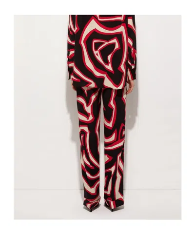 Pucci Labirinto Print Silk Pajama Trousers In Red