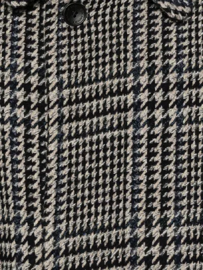 Tagliatore Prince Of Wales Virgin Wool And Cashmere Blend Coat In Pattern