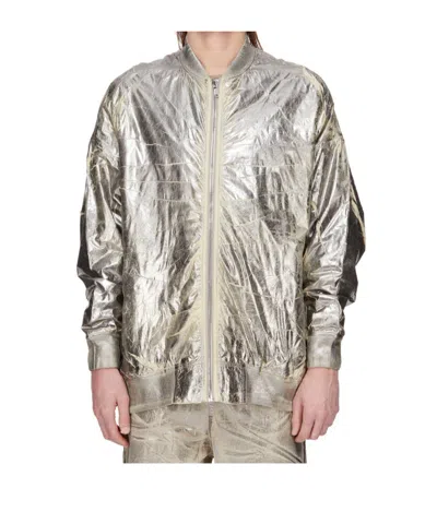 Rick Owens Drkshdw Silver Concordians Jumbo Peter Flight Bomber Jacket In Silver