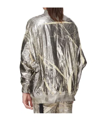 Rick Owens Drkshdw Silver Concordians Jumbo Peter Flight Bomber Jacket In Silver