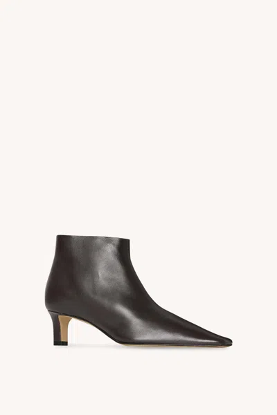 The Row Carla 45 Leather Ankle Boots In Brown