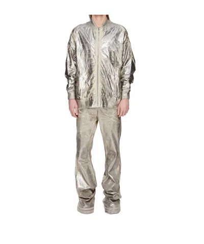 Rick Owens Drkshdw Silver Concordians Jumbo Peter Flight Bomber Jacket In Silver