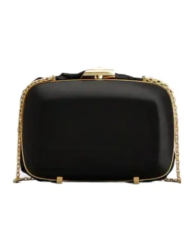 Roger Vivier Vivier Rose Pouch In Raso In Black