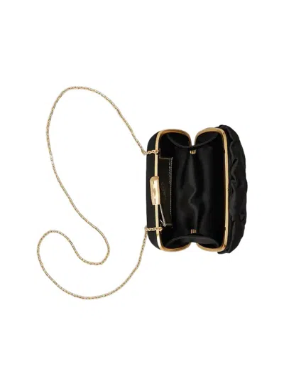 Roger Vivier Vivier Rose Pouch In Raso In Black